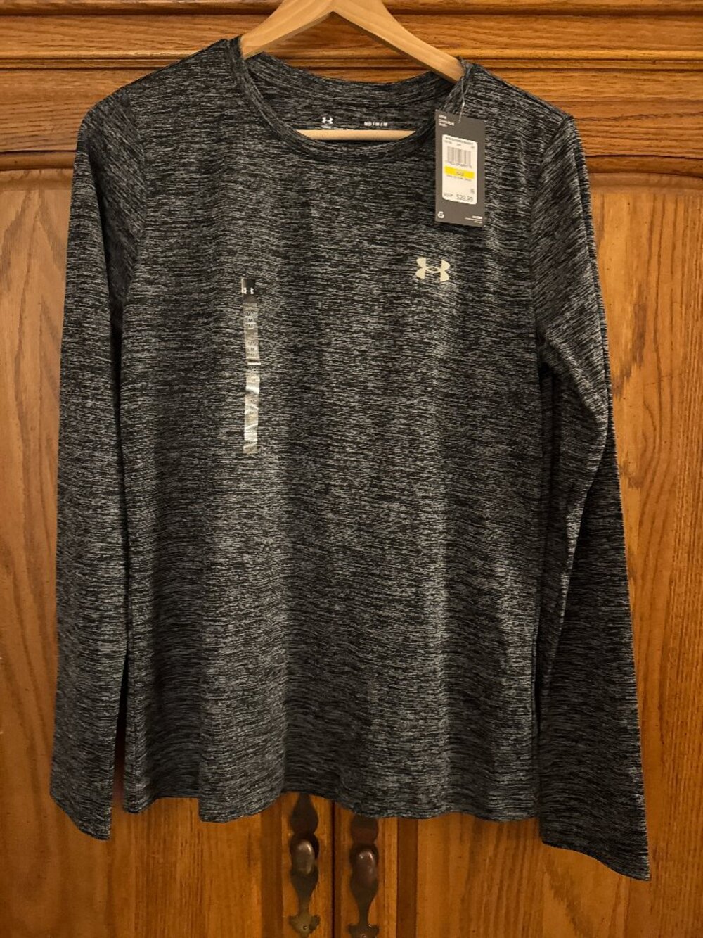 Under Armour HeatGear Women’s Long Sleeve Heathered Black/Grey Performance Tee